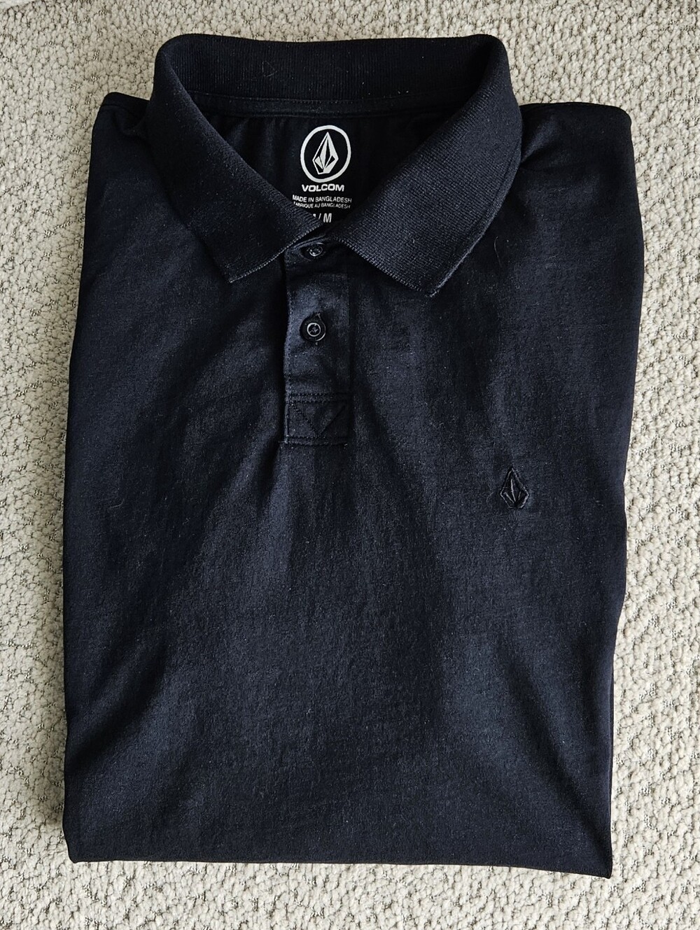 Volcom True To This Black Slinger Polo Shirt - Size M